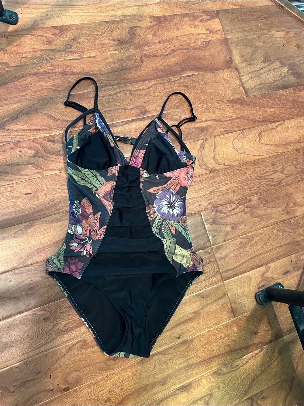 Insight Black Floral Monokini One Piece Swim Size 6